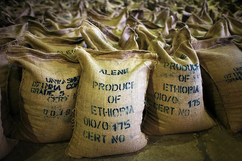 گونی های قهوه اتیوپی