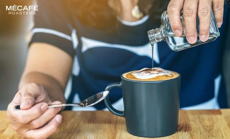 اضافه کردن سیروپ به لاته